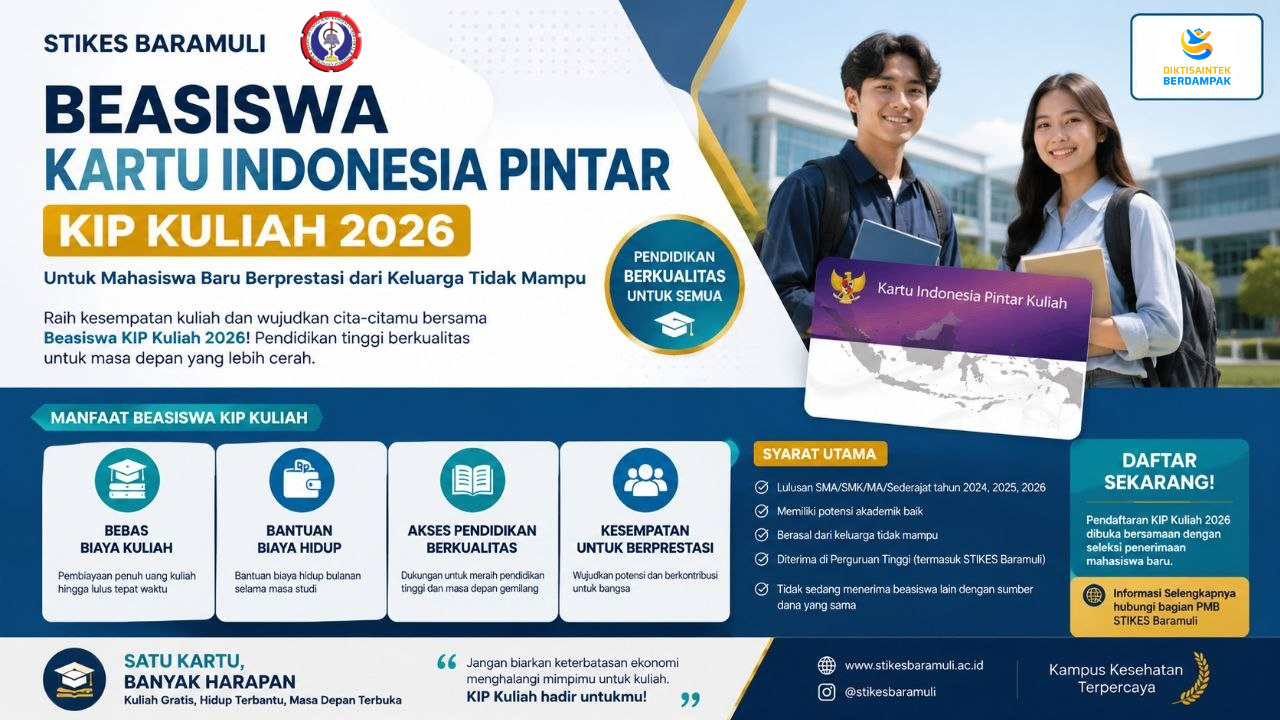 Kuliah Kesehatan Gratis Sampai Lulus? Bisa! Yuk, Raih Beasiswa KIP Kuliah 2026 di STIKES Baramuli