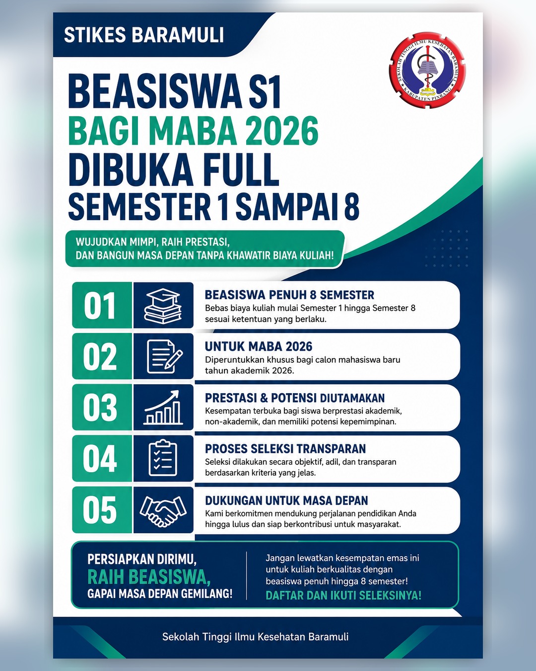 Beasiswa S1 bagi Maba 2026 Dibuka Full Semester 1 sampai 8