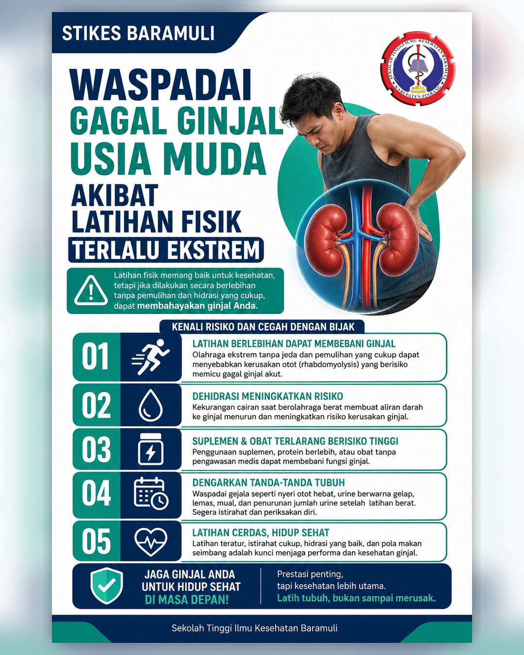 Waspadai Gagal Ginjal Usia Muda Akibat Latihan Fisik Terlalu Ekstrem